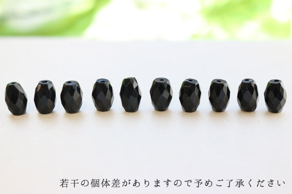 オニキス6×9mmとんぼ玉カットパーツパワーストーンパーツ