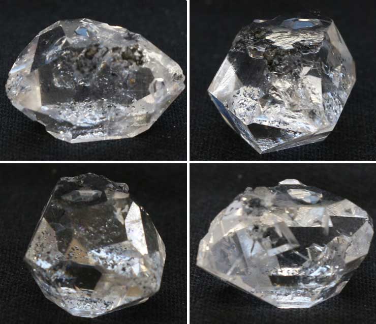 稀少ハーキマーダイヤモンド ハーキマー水晶のアングル別カット