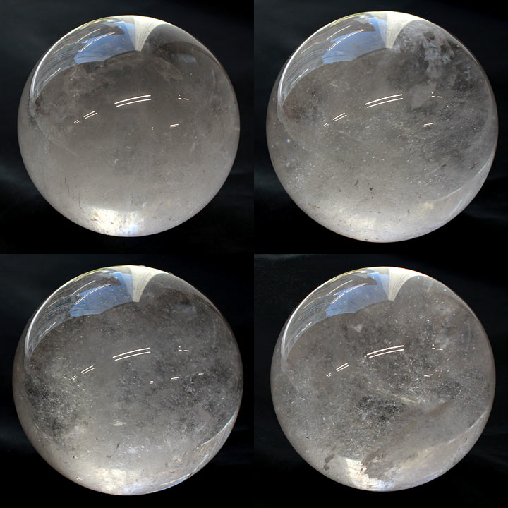 パールバティ産 ヒマラヤ水晶 約70mm球（丸玉 天然石 パワーストーン まるだま 球体 置物 インド）アングル別カット